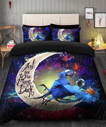 Rio Blu And Jewel Love You To The Moon Galaxy Bedding Set Duvet Cover And 2 Pillowcases