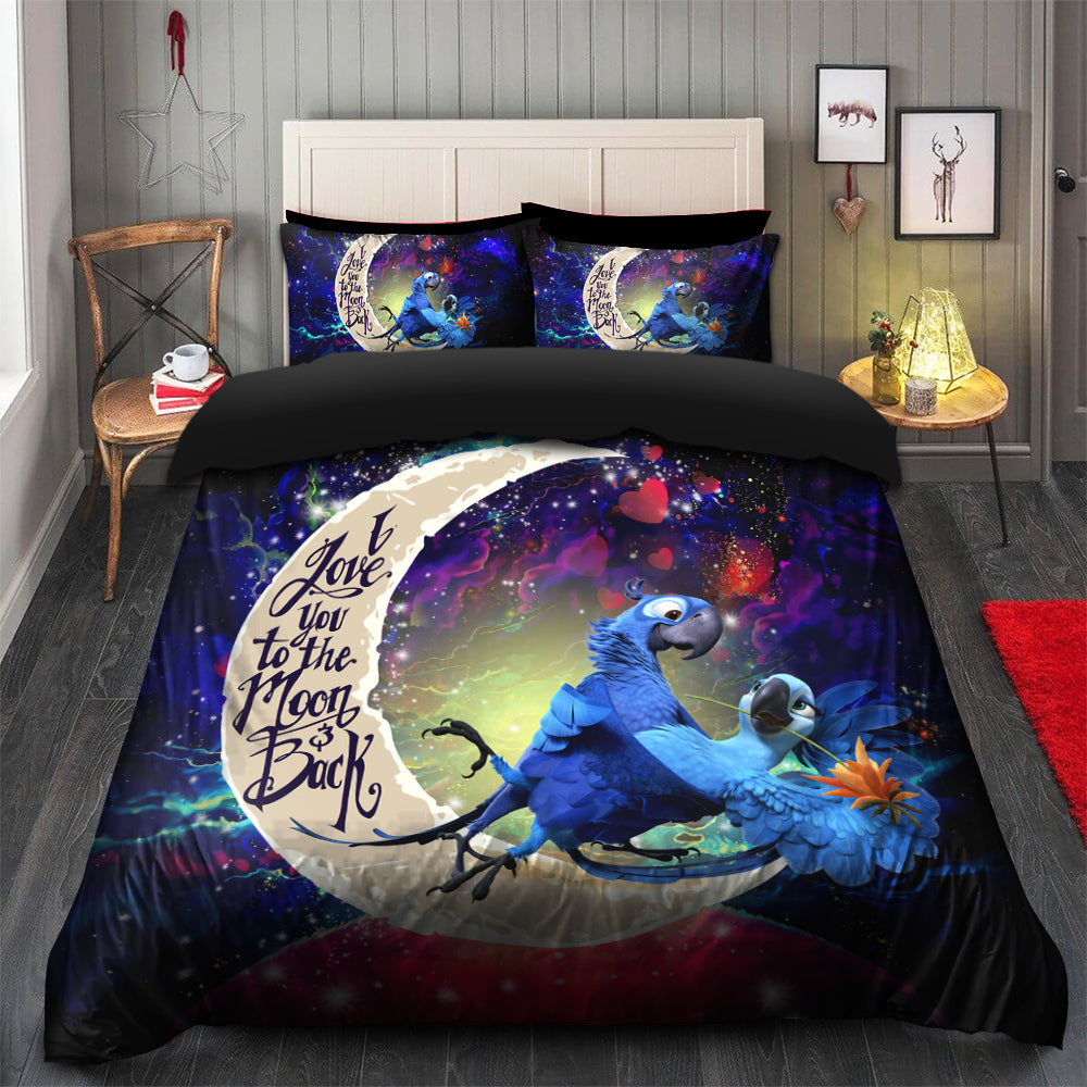 Rio Blu And Jewel Love You To The Moon Galaxy Bedding Set Duvet Cover And 2 Pillowcases