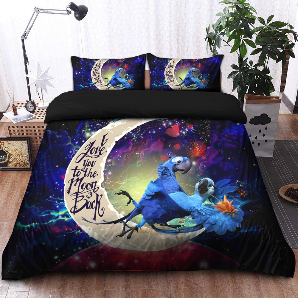 Rio Blu And Jewel Love You To The Moon Galaxy Bedding Set Duvet Cover And 2 Pillowcases - Image 2