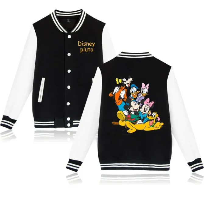 Disney Varsity Jacket - Classic Characters & Pluto Design - Unisex Casual Wear