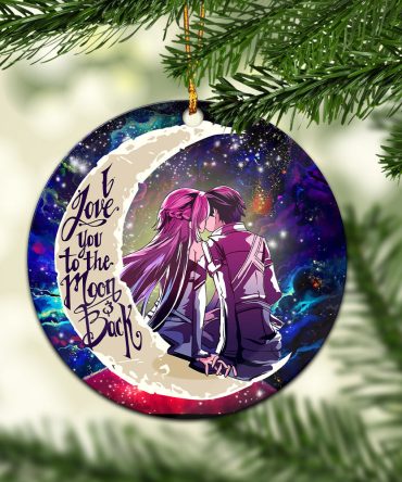 Sao Sword Art Online Asuna Kirito Love You To The Moon Galaxy Ceramic Circle Ornament Perfect Gift For Christmas Holiday