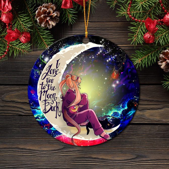 Sailor Moon 1 Love You To The Moon Galaxy Ceramic Circle Ornament Perfect Gift For Christmas Holiday