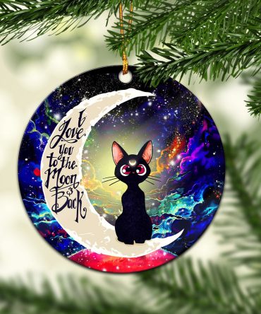 Sailor Moon Cat Love You To The Moon Galaxy Ceramic Circle Ornament Perfect Gift For Christmas Holiday