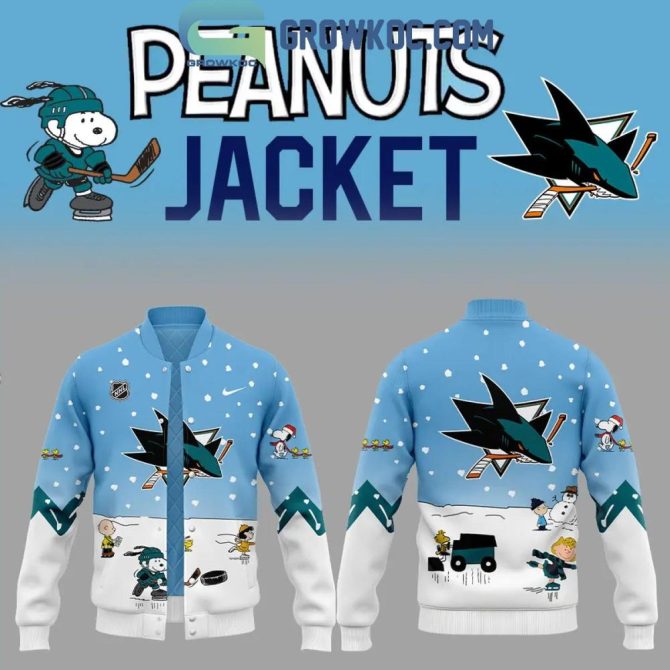 Limited Edition Peanuts Nhl Jacket - Cozy Winter Fashion With Iconic Snoopy & Sharks Design