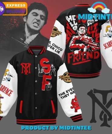 Scarface Graphic Varsity Jacket - Vintage Style, Express Delivery, Unique Design
