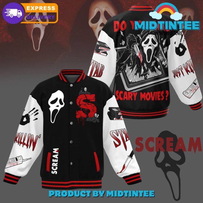 Ghost Face Varsity Jacket - Horror Movie Fan Apparel With Express Delivery