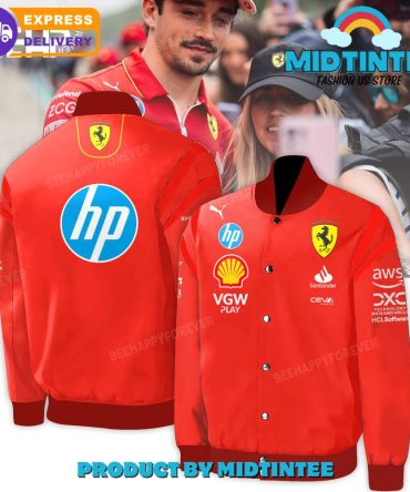 Ferrari Racing Team Jacket - Official Red Bomber With Sponsor Logos, Fast Shipping