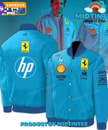 Limited Edition Blue Racing Jacket - Ferrari, Hp & Shell Logos - Men'S Fashion
