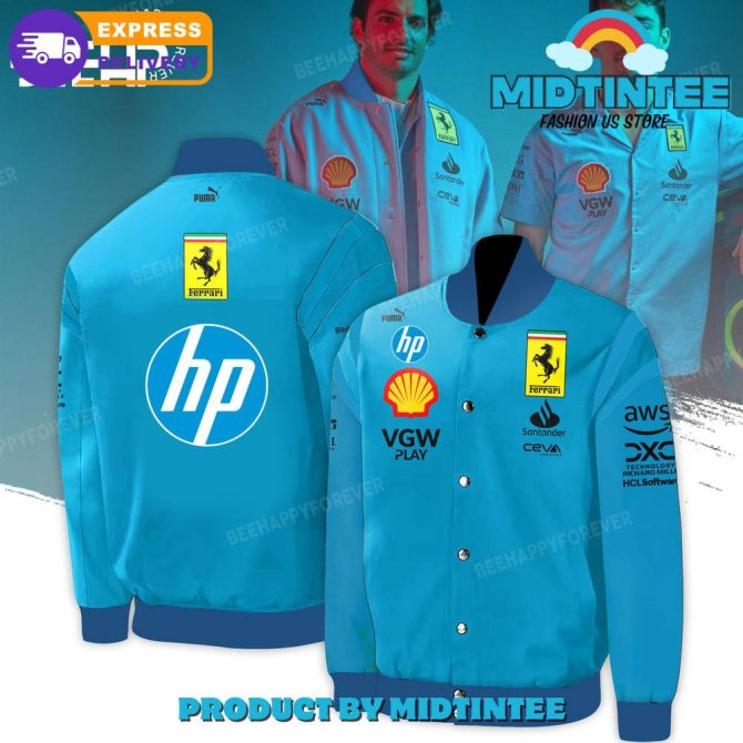 Limited Edition Blue Racing Jacket - Ferrari, Hp & Shell Logos - Men'S Fashion
