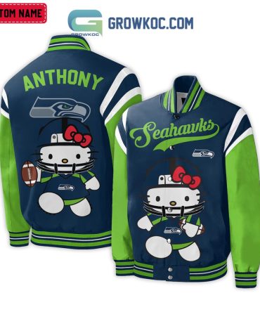 Custom Name Hello Kitty Seahawks Jacket – Personalized Fan Gear For Kids & Adults