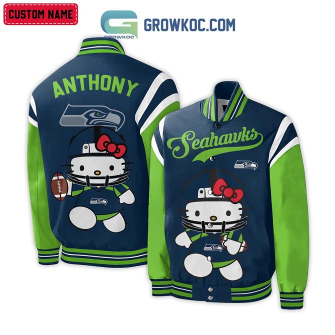 Custom Name Hello Kitty Seahawks Jacket – Personalized Fan Gear For Kids & Adults