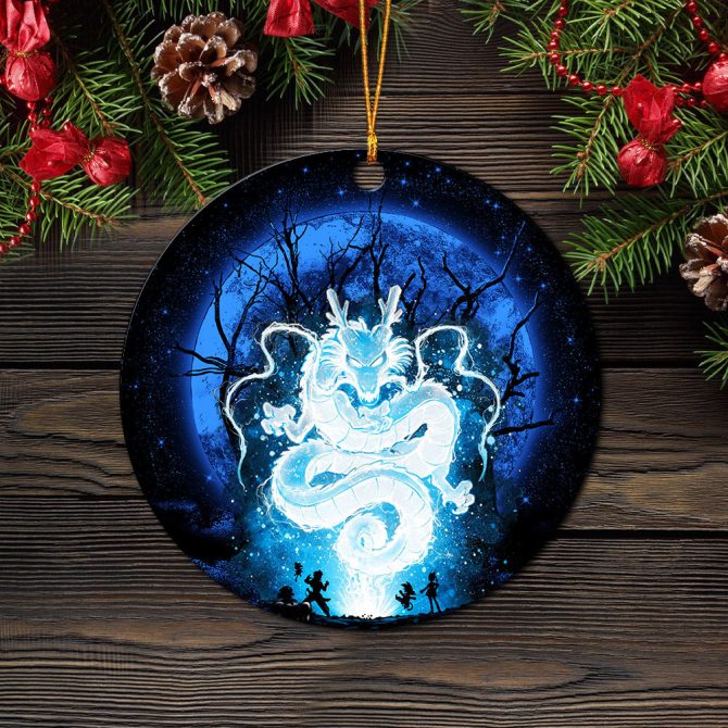 Shenron Dragon Ball Moonlight Ceramic Circle Ornament Perfect Gift For Christmas Holiday - Image 2
