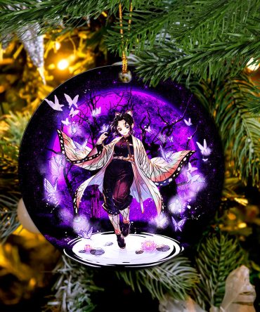 Shinobu Demon Slayer Moonlight Ceramic Circle Ornament Perfect Gift For Christmas Holiday