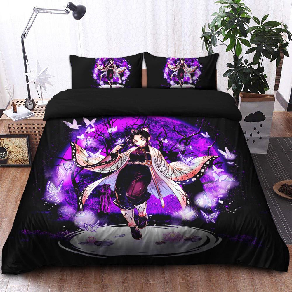 Kimetsu No Yaiba Kochou Shinobu Moonlight Bedding Set Duvet Cover And 2 Pillowcases - Image 2