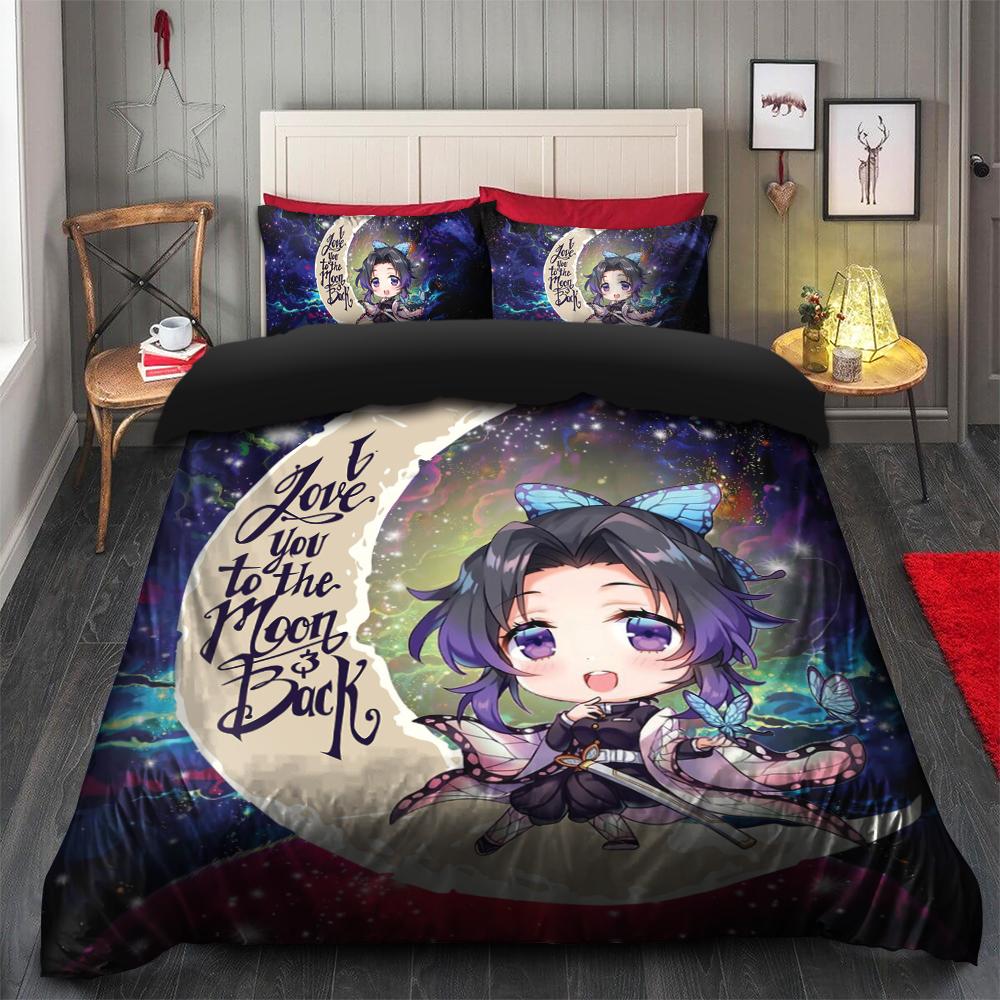 Shinobu Demon Slayer Love You To The Moon Bedding Set Duvet Cover And 2 Pillowcases - Image 2