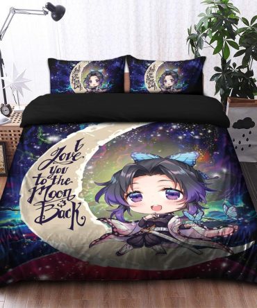 Shinobu Demon Slayer Love You To The Moon Bedding Set Duvet Cover And 2 Pillowcases