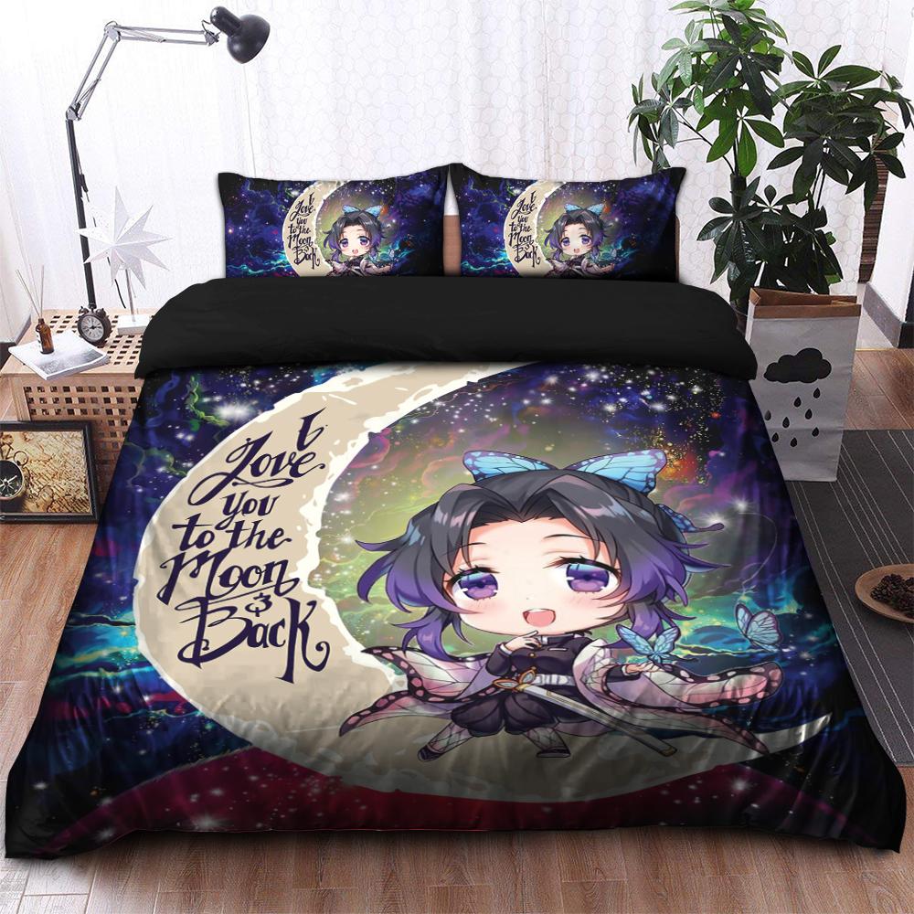 Shinobu Demon Slayer Love You To The Moon Bedding Set Duvet Cover And 2 Pillowcases
