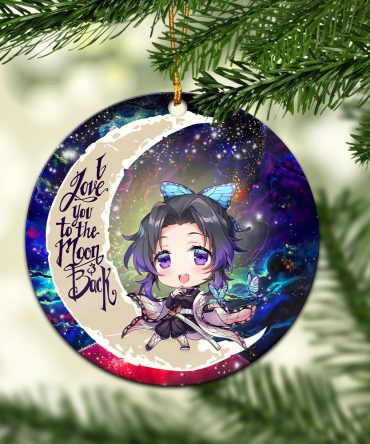 Shinobu Demon Slayer Love You To The Moon Galaxy Ceramic Circle Ornament Perfect Gift For Christmas Holiday