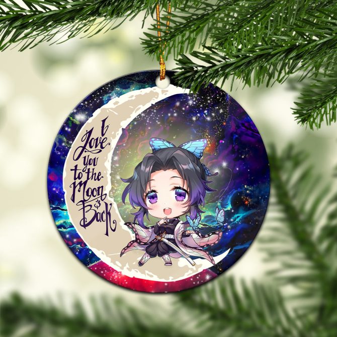 Shinobu Demon Slayer Love You To The Moon Galaxy Ceramic Circle Ornament Perfect Gift For Christmas Holiday