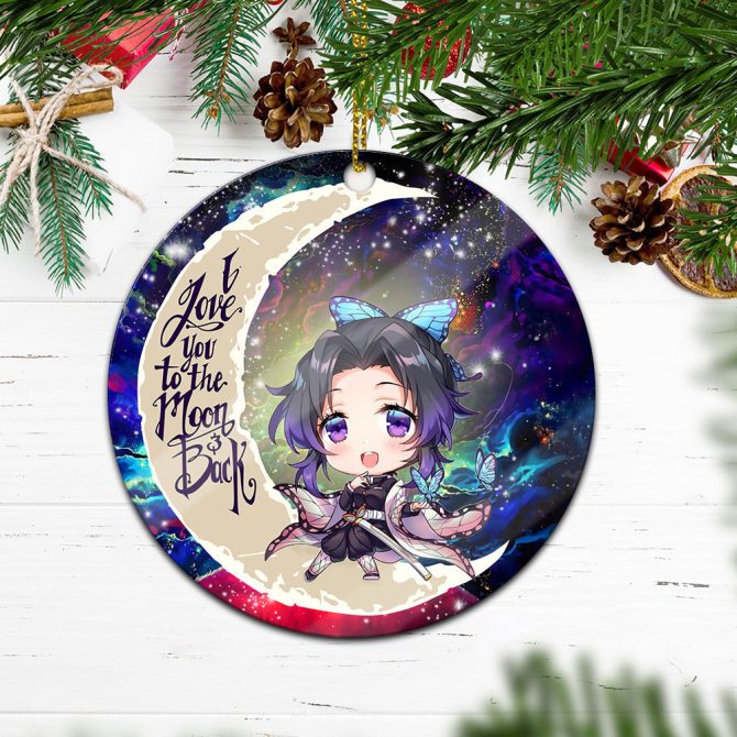 Shinobu Demon Slayer Love You To The Moon Galaxy Ceramic Circle Ornament Perfect Gift For Christmas Holiday - Image 2