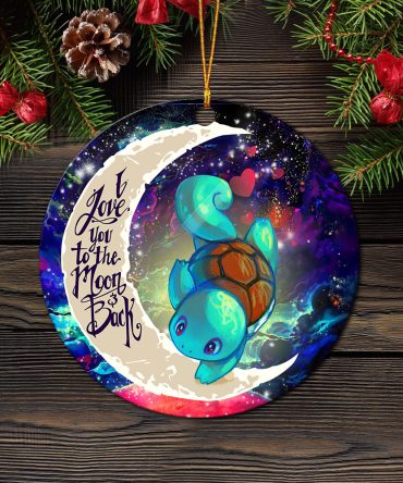 Squirtle Pokemon Love You To The Moon Galaxy Ceramic Circle Ornament Perfect Gift For Christmas Holiday