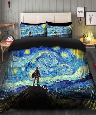 Starry Night The Legend Of Zelda Bedding Set Duvet Cover And 2 Pillowcases