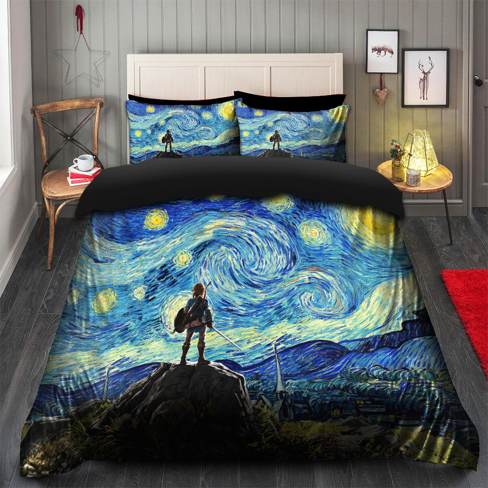 Starry Night The Legend Of Zelda Bedding Set Duvet Cover And 2 Pillowcases