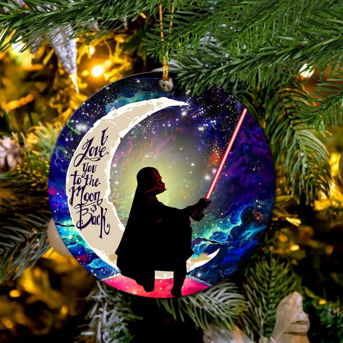 Star War Love You To The Moon Galaxy Ceramic Circle Ornament Perfect Gift For Christmas Holiday - Image 2