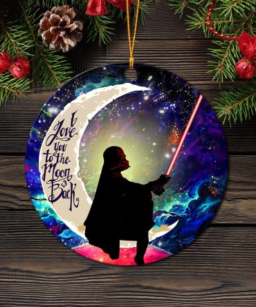 Star War Love You To The Moon Galaxy Ceramic Circle Ornament Perfect Gift For Christmas Holiday