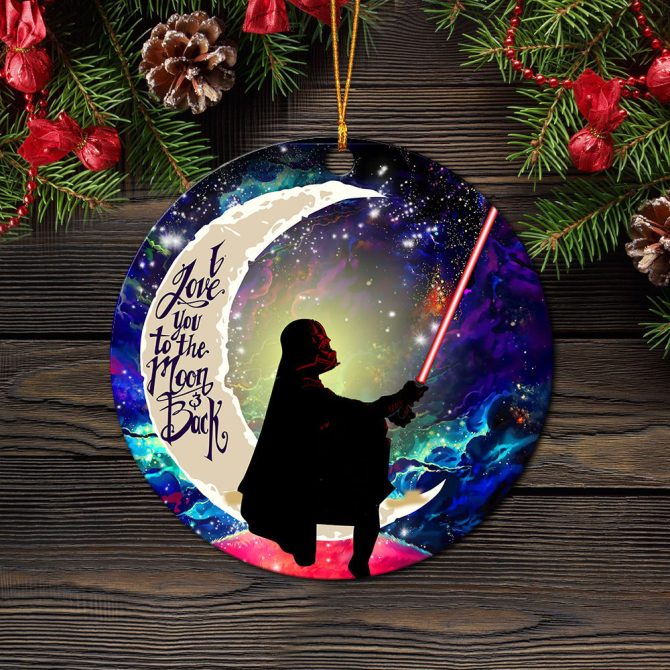 Star War Love You To The Moon Galaxy Ceramic Circle Ornament Perfect Gift For Christmas Holiday