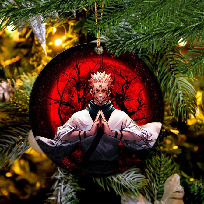 Sukuna Moonlight Ceramic Circle Ornament Perfect Gift For Christmas Holiday