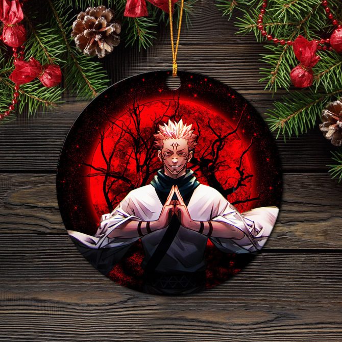 Sukuna Moonlight Ceramic Circle Ornament Perfect Gift For Christmas Holiday - Image 2