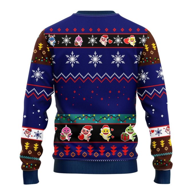 Baby Shark Ugly Christmas Sweater Blue 1 Amazing Gift Idea Thanksgiving Gift - Image 2