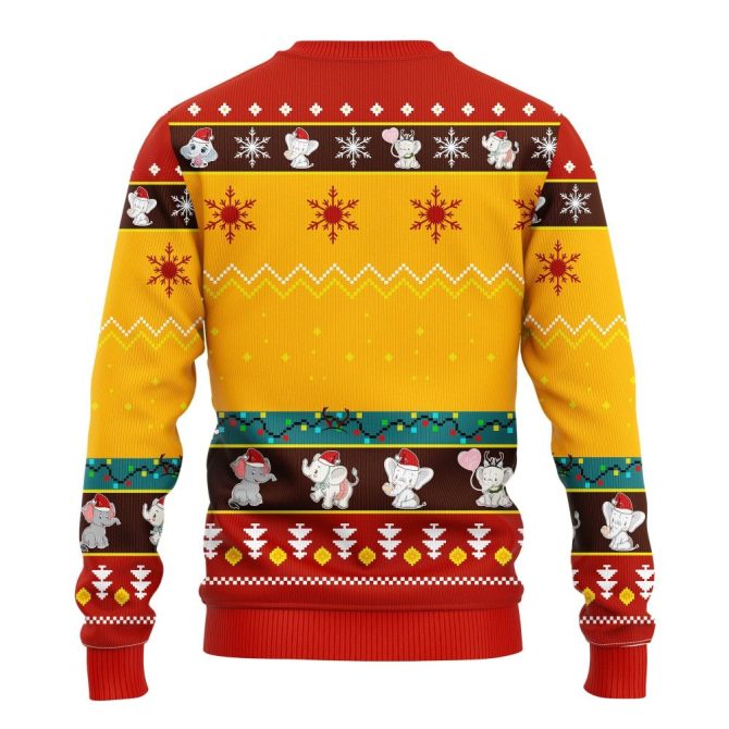 Baby Elephant Ugly Christmas Sweater Yellow Red 1 Amazing Gift Idea Thanksgiving Gift - Image 2