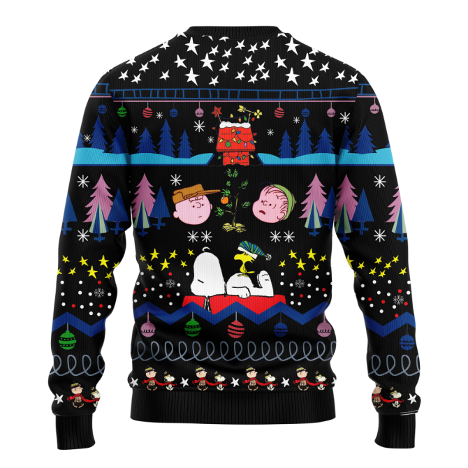 Black Snoopy Ugly Christmas Sweater Xmas Gift - Image 2