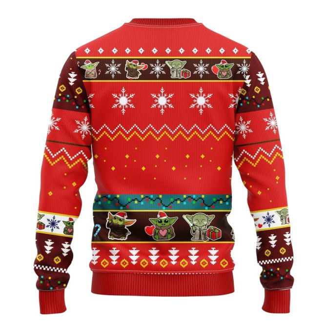 Baby Yoda Ugly Christmas Sweater Red 1 Amazing Gift Idea Thanksgiving Gift - Image 2