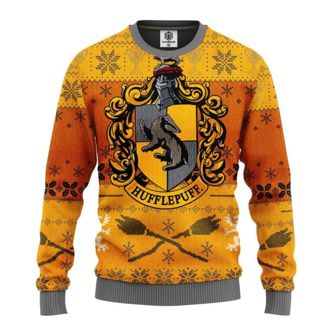 Cozy Hufflepuff Crest Sweater - Perfect Gift For Harry Potter Fans - Unisex & Warm! - Image 3