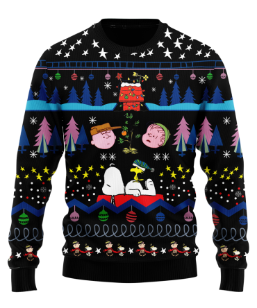 Black Snoopy Ugly Christmas Sweater Xmas Gift