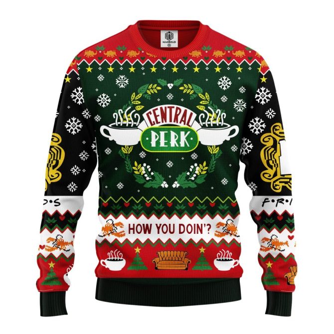 Cozy Central Perk Holiday Sweater - Festive Friends Themed Ugly Xmas Jumper - Image 3