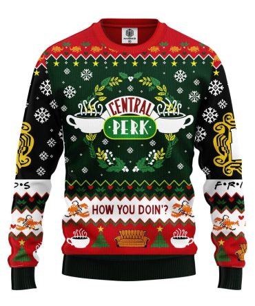 Cozy Central Perk Holiday Sweater - Festive Friends Themed Ugly Xmas Jumper