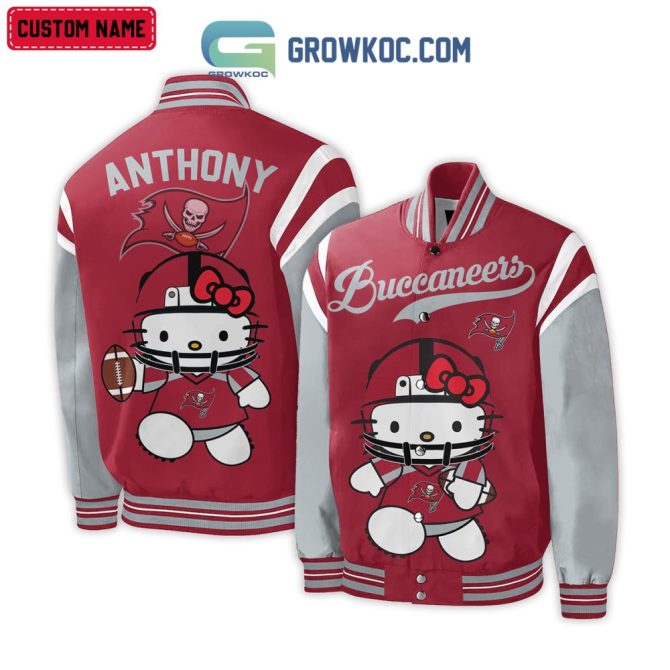 Custom Hello Kitty Buccaneers Varsity Jacket - Personalized Sports Fan Gift