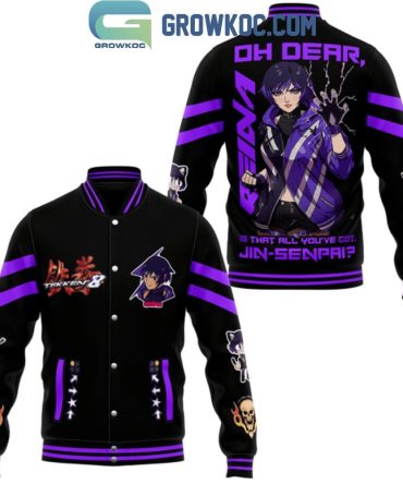 Anime Varsity Jacket - Purple & Black Tekken 8 Design, Unisex Streetwear