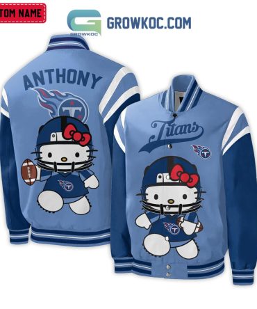 Custom Hello Kitty Titans Varsity Jacket - Personalized Name, Cute & Sporty Design For Fans