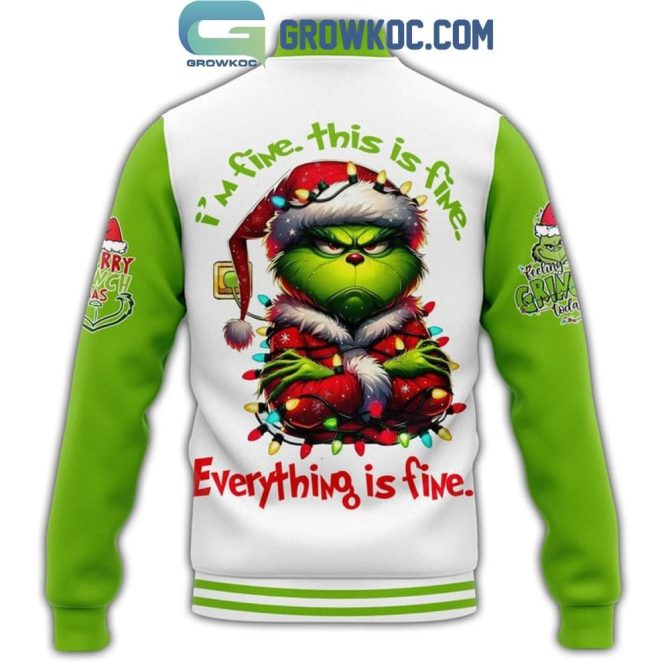 Custom Grinch Christmas Varsity Jacket - Personalized Holiday Gift, Festive Design, Unique Style - Image 3