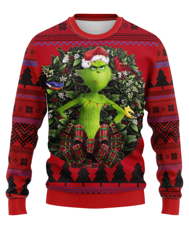 Festive Grinch Christmas Sweater - Cozy Holiday Knit With Fun Design