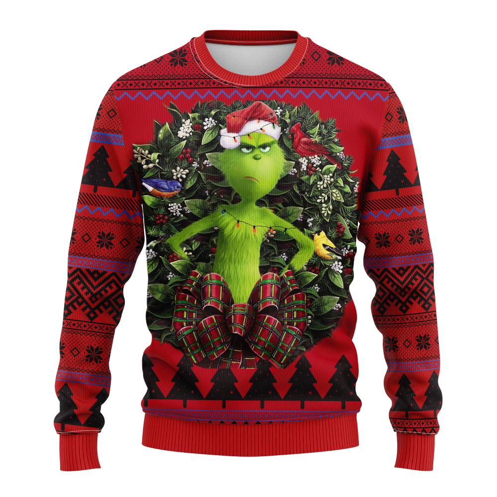 Festive Grinch Christmas Sweater - Cozy Holiday Knit With Fun Design