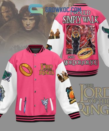 Epic Pink Lotr Varsity Jacket - Walk Into Mordor Style! Unisex, Comfy & Iconic