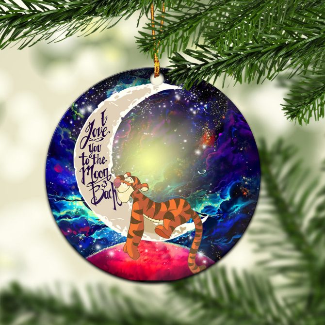 Tiger Winnie The Pooh Love You To The Moon Galaxy Ceramic Circle Ornament Perfect Gift For Christmas Holiday