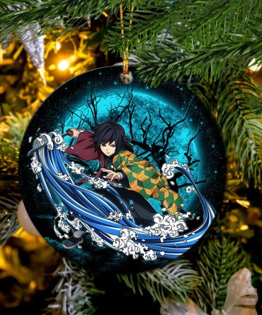 Tomioka Giyuu Moonlight Ceramic Circle Ornament Perfect Gift For Christmas Holiday