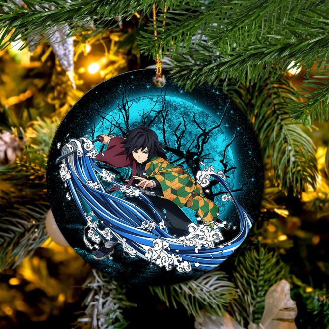 Tomioka Giyuu Moonlight Ceramic Circle Ornament Perfect Gift For Christmas Holiday